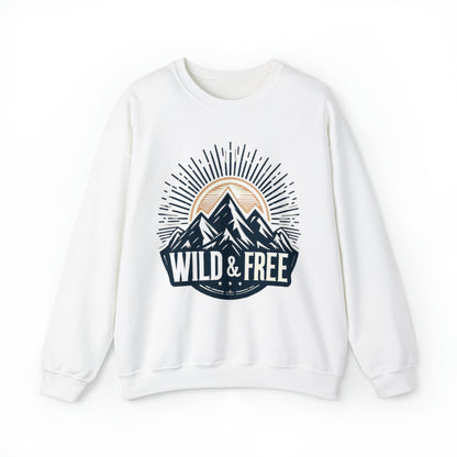 Wild and Free - Embrace Outdoors, Cozy Comfort Adventure Seekers - Unisex Heavy Blend™ Crewneck Sweatshirt