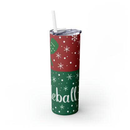 Pickleball Winter - Christmas Special - Skinny Tumbler with Straw, 20oz