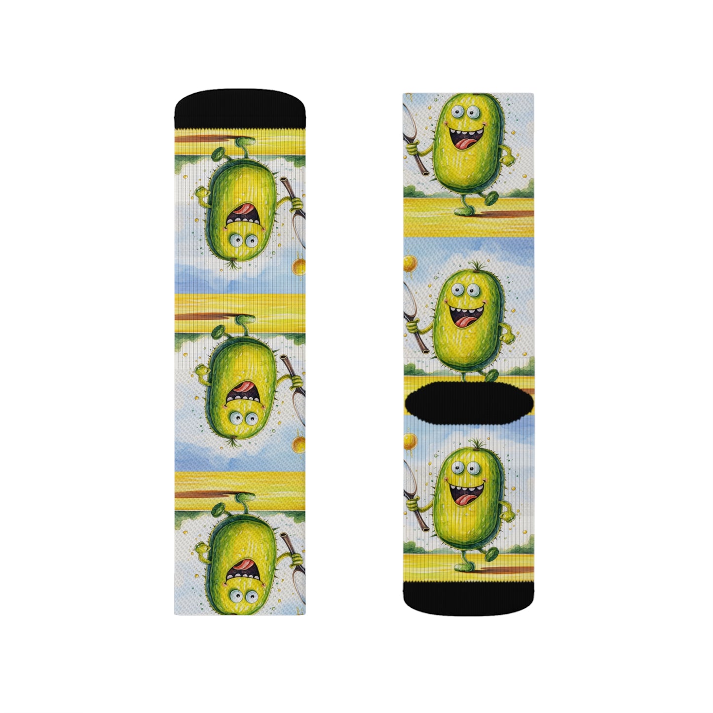 Pickleball Sport: Athletic Pickle Playing Game with Net and Paddle - Sublimation Socks