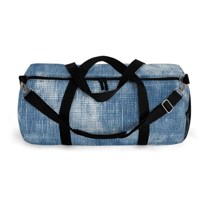 Faded Blue Washed-Out: Denim-Inspired, Style Fabric - Duffel Bag