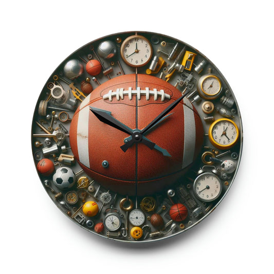 American Football Sport Acrylic Wall Clock