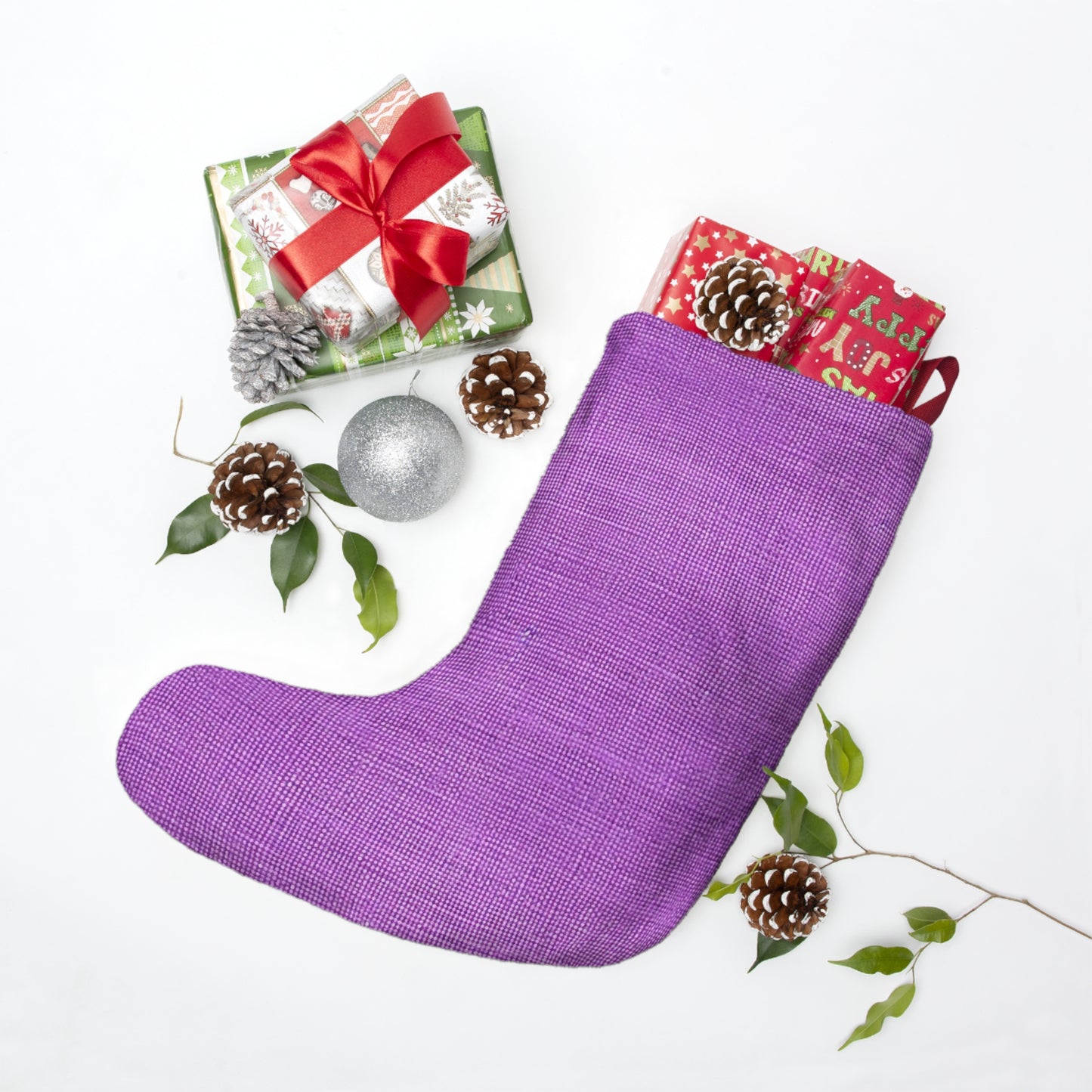 Hyper Iris Orchid Red: Denim-Inspired, Bold Style - Christmas Stockings