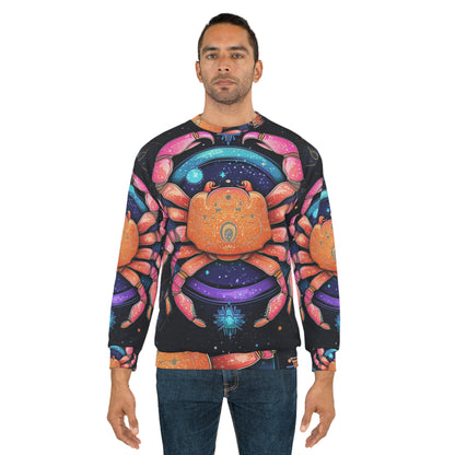 Cangrejo celestial arcoíris - Arte vibrante del signo del zodíaco del cáncer - Sudadera unisex (AOP) 