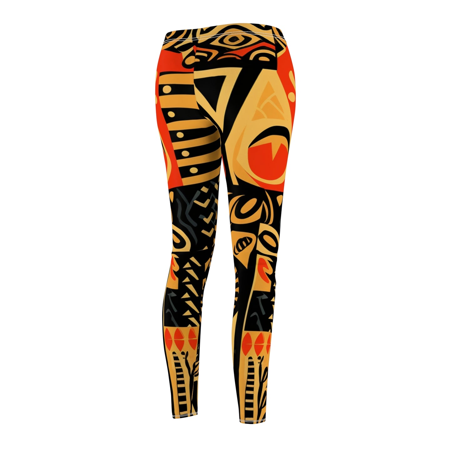 Tribal Art-Inspired Abstract Symbols, Heritage - Women's Cut & Sew Casual Leggings (AOP)