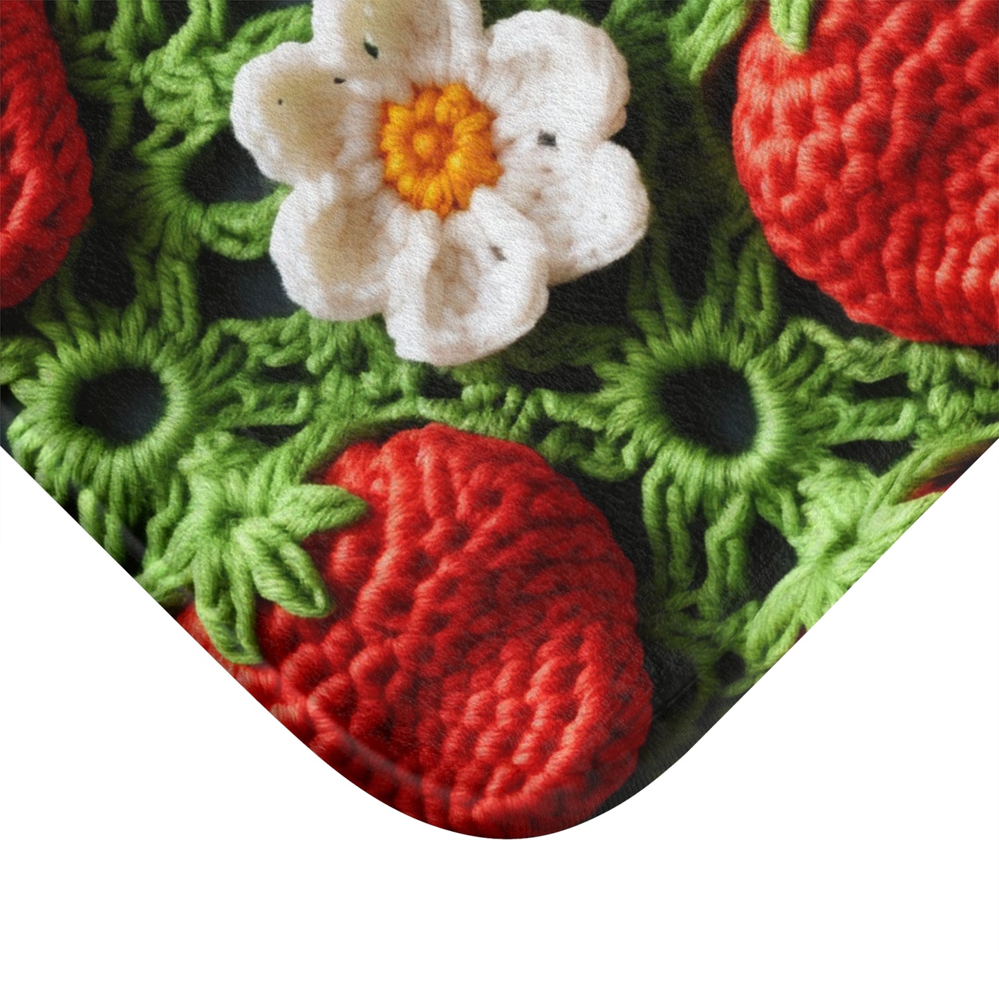 Strawberry Field Crochet - Forever Forest Greens - Fruit Berry Harvest Crop - Bath Mat