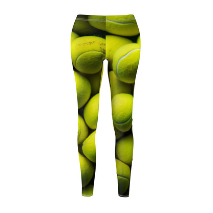 Tennis Ball Sport: Athlete Court Action, Rally & Serve - Women's Cut & Sew Casual Leggings (AOP)