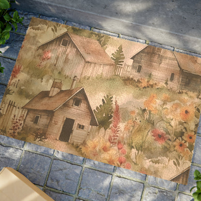 Cottagecore Classic House - Charming Rustic Grandmillenial Style - Eclectic Colors - Door Coir Mat