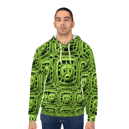 Halloween Green Alien Crochet Galactic Space Zombie Style - Unisex Pullover Hoodie (AOP)