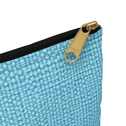 Bright Aqua Teal: Denim-Inspired Refreshing Blue Summer Fabric - Accessory Pouch