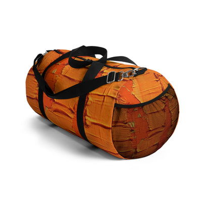 Fiery Citrus Orange: Edgy Distressed, Denim-Inspired Fabric - Duffel Bag