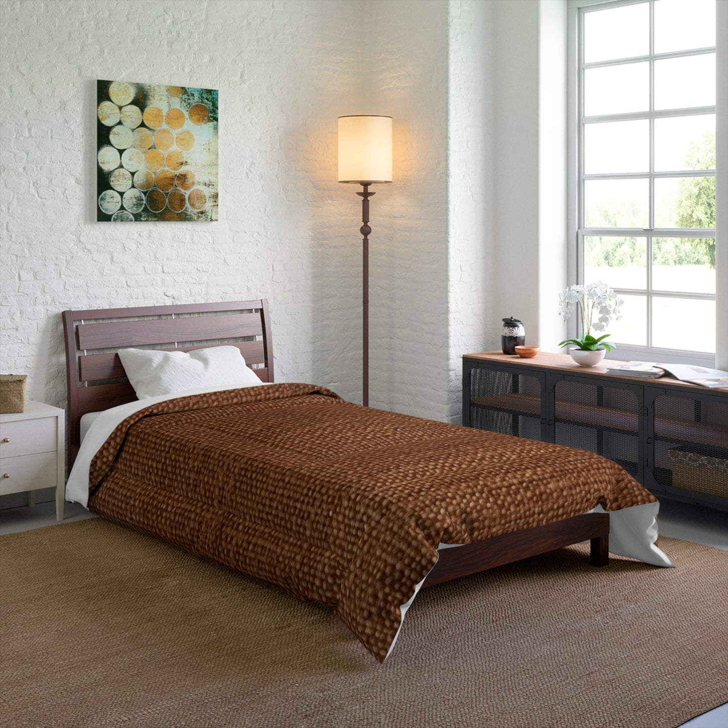 Luxe Dark Brown: Denim-Inspired, Distinctively Textured Fabric - Comforter