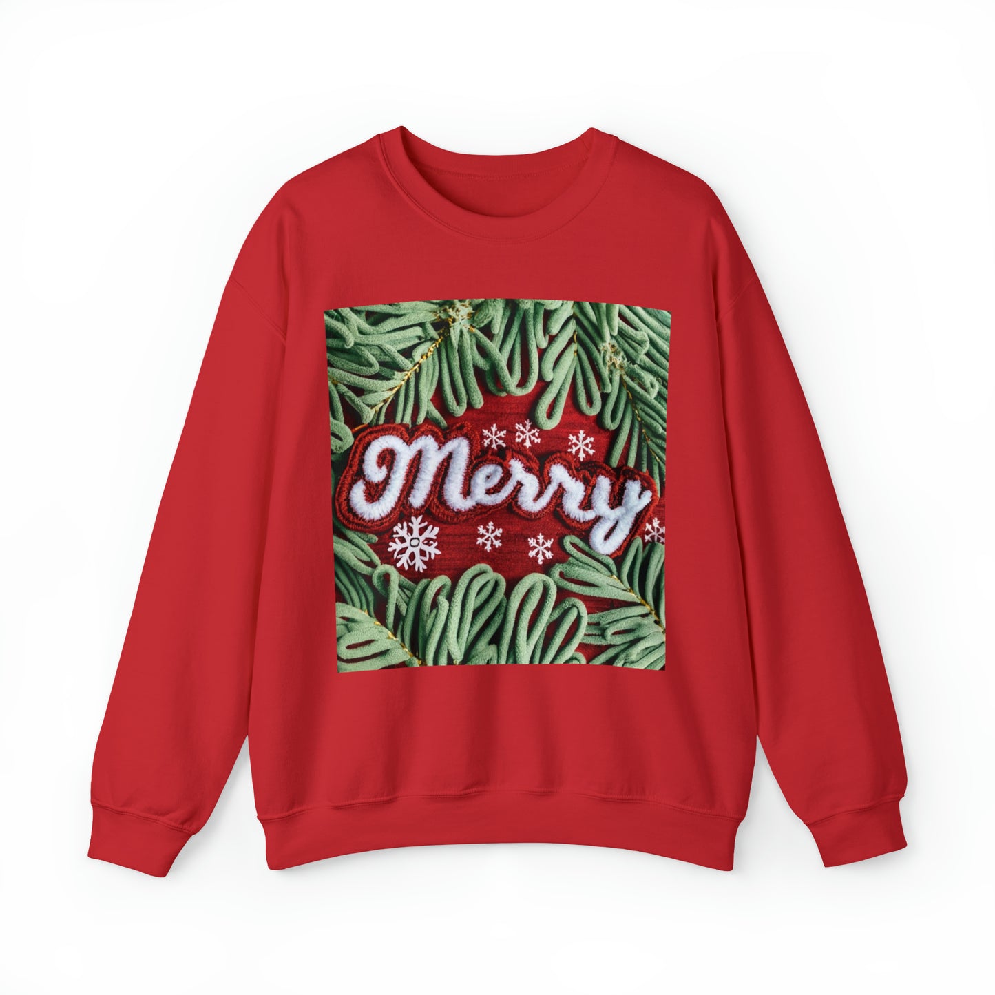 Chenille Patch Festive Christmas Crewneck, Holiday Shirts, Merry Christmas Pullover, Trendy Winter Jumper