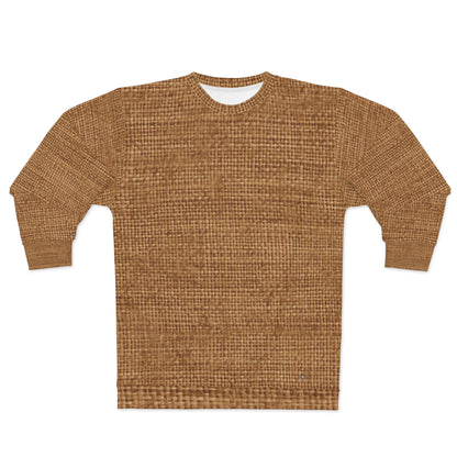 Marrón Chocolate Claro: Tejido elegante inspirado en la mezclilla - Sudadera unisex (AOP) 