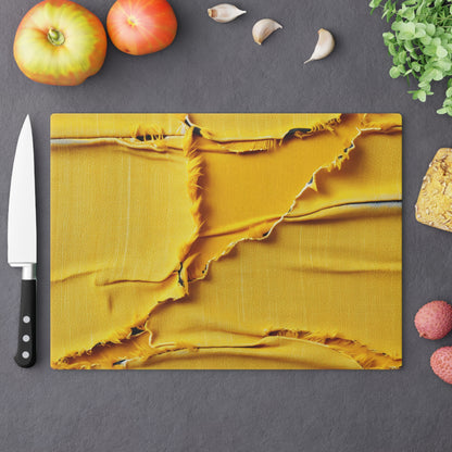 Banana Yellow Lemon: Bold Distressed, Denim-Inspired Fabric - Cutting Board