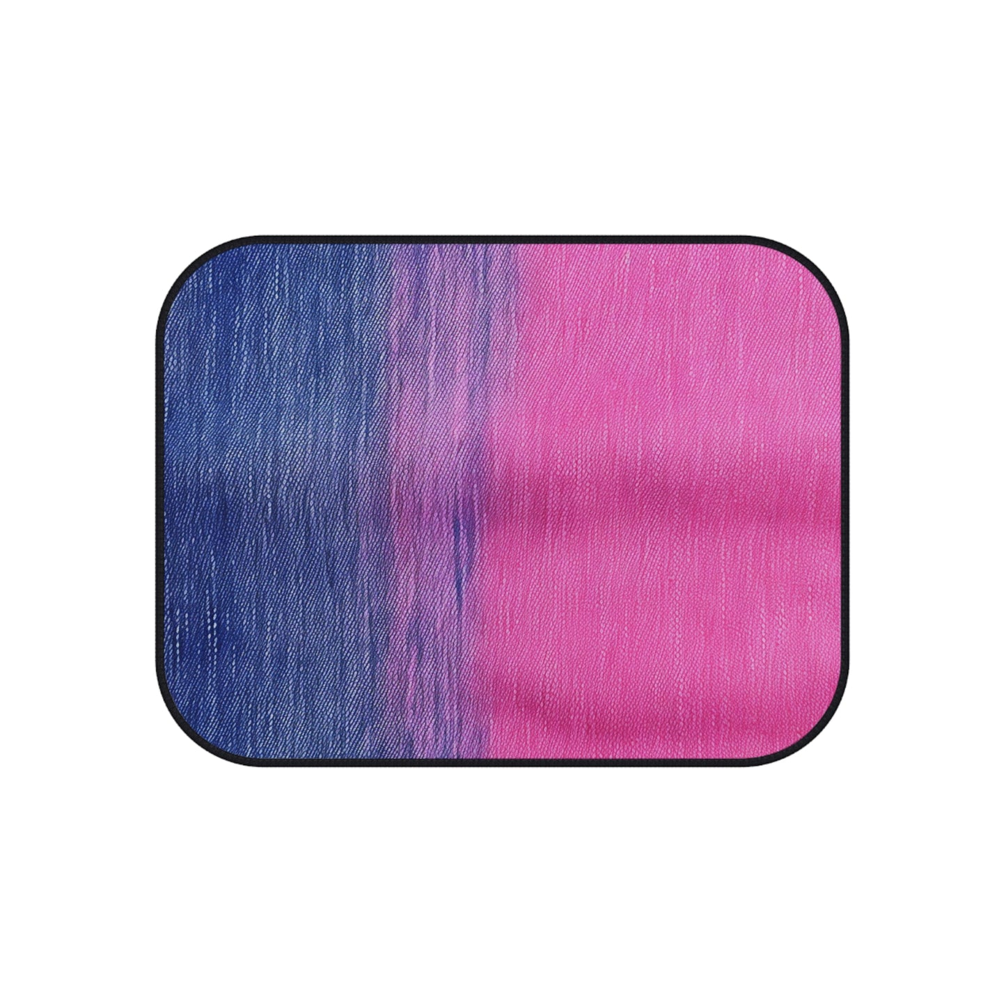 Dual Delight: Half-and-Half Pink & Blue Denim Daydream - Car Mats (Set of 4)