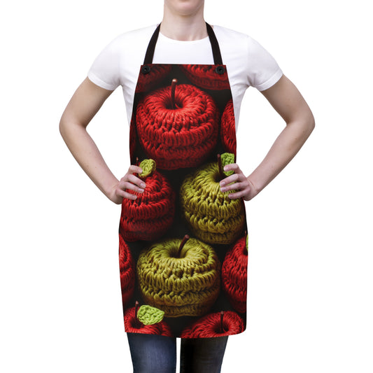 Crochet Apple Amigurumi - Big American Red Apples - Healthy Fruit Snack Design - Apron (AOP)