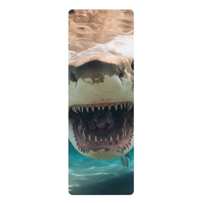 Bull Shark: River Monster Menace - Realistic Dark Water Predator - Rubber Yoga Mat