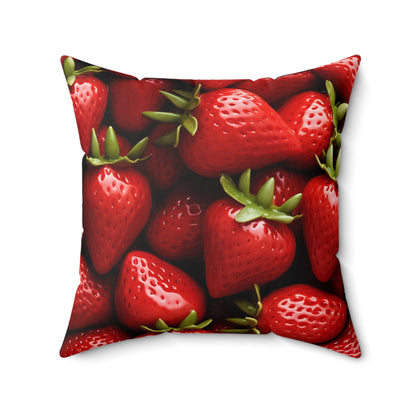 Strawberry Patch Picks: Home Decor and Gifts for the Ultimate Berry Fan - Spun Polyester Square Pillow