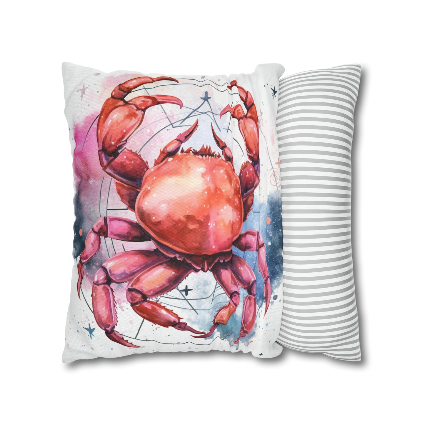 Cancer Star Sign - Elegant Zodiac Astrology Spun Polyester Square Pillow Case