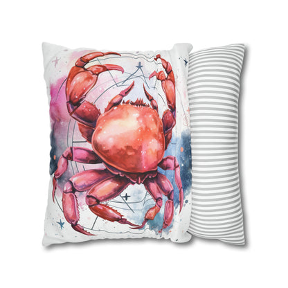 Cancer Star Sign - Elegant Zodiac Astrology Spun Polyester Square Pillow Case