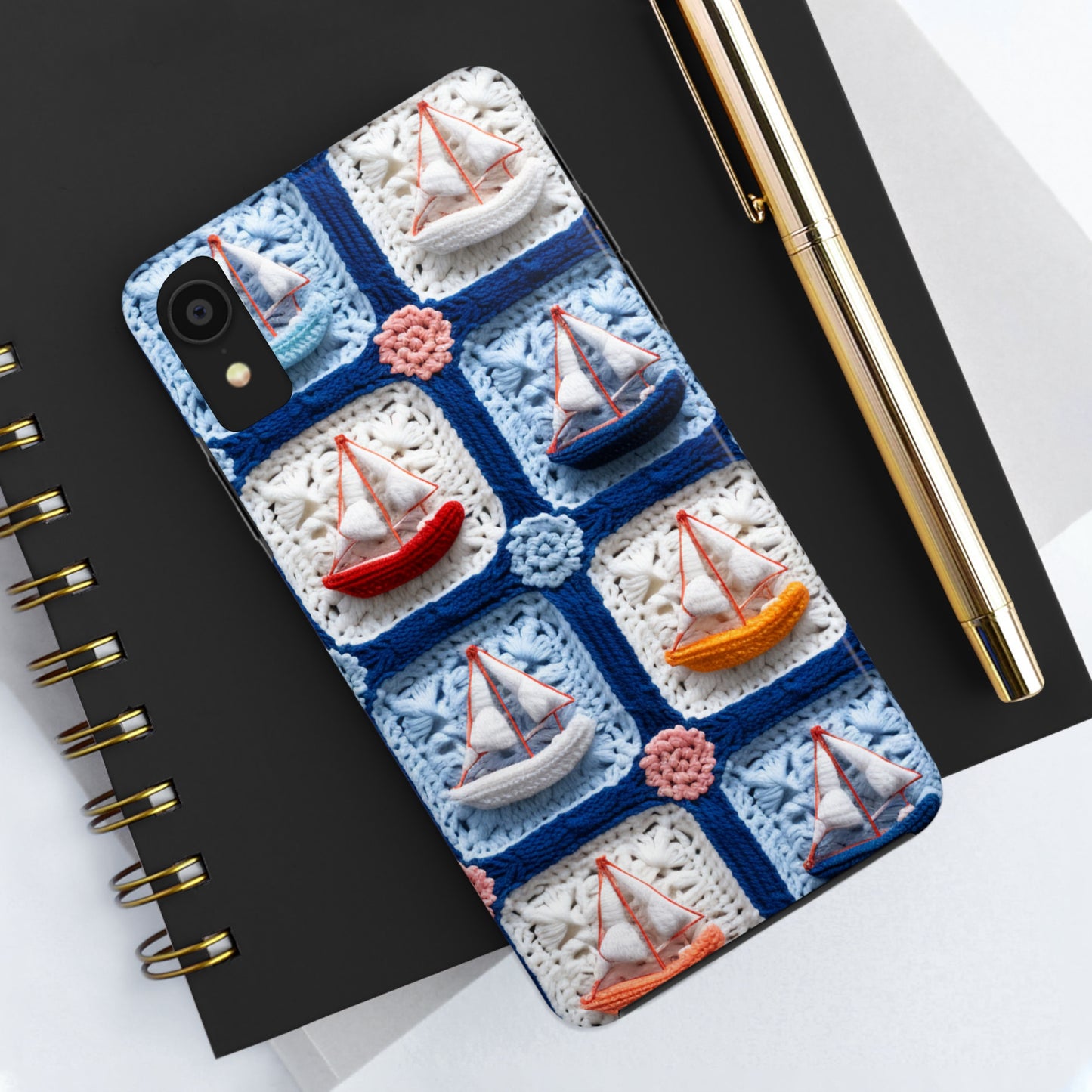 Crochet Boat Ship Sea Vessel Ocean Beach Travel Yacht Design - Tough Phone Cases