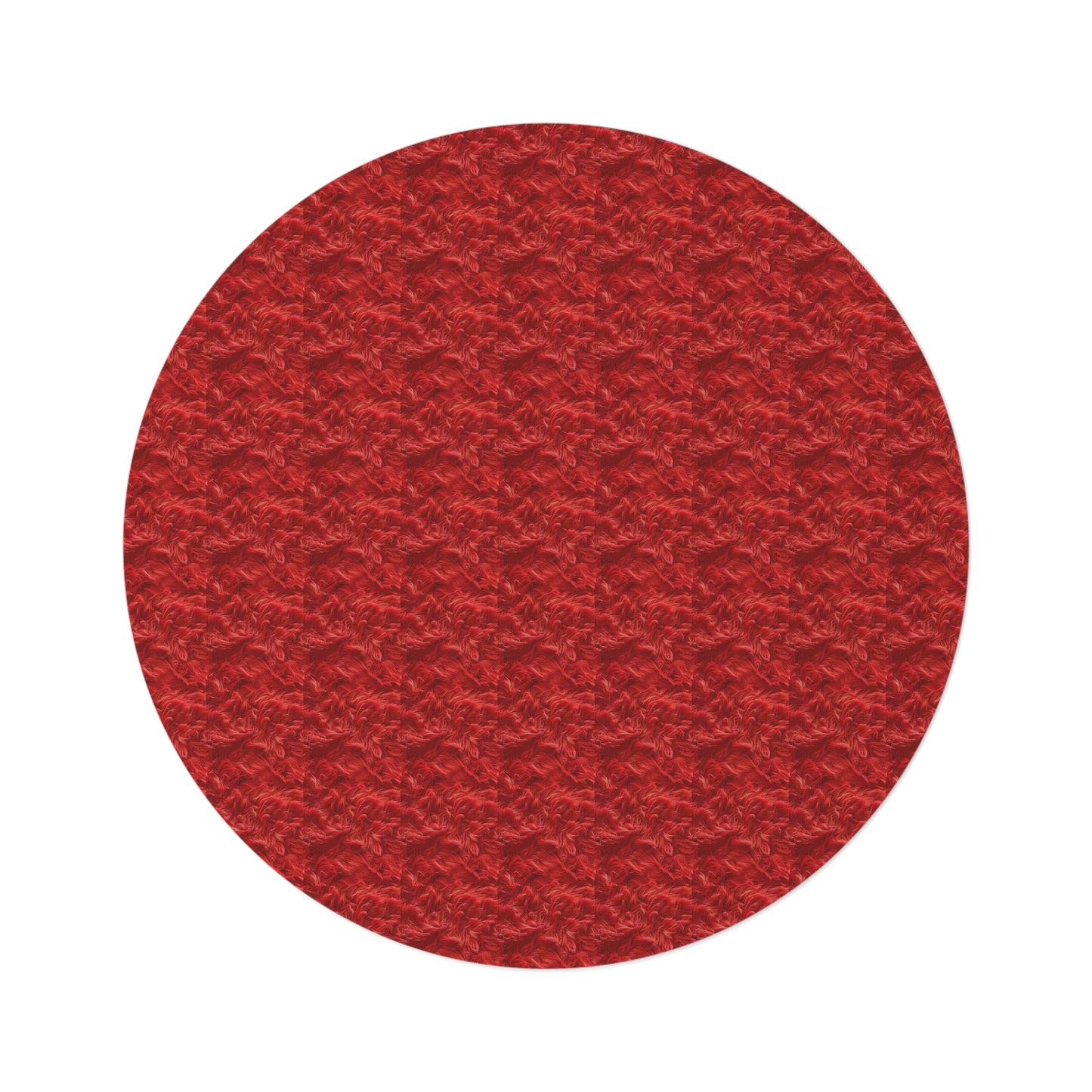 Fuzzy Infinity Rug Red, Stylish Gift, Round Rug