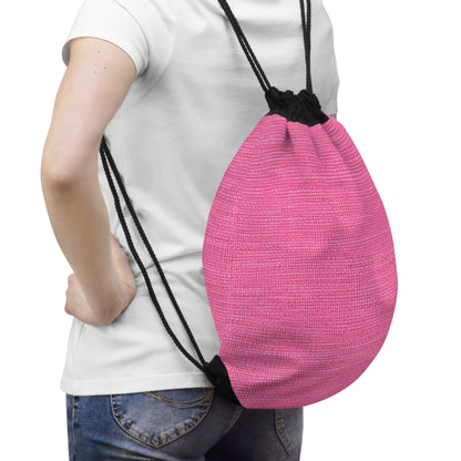 Doll-Like Pink Denim Designer Fabric Style - Drawstring Bag