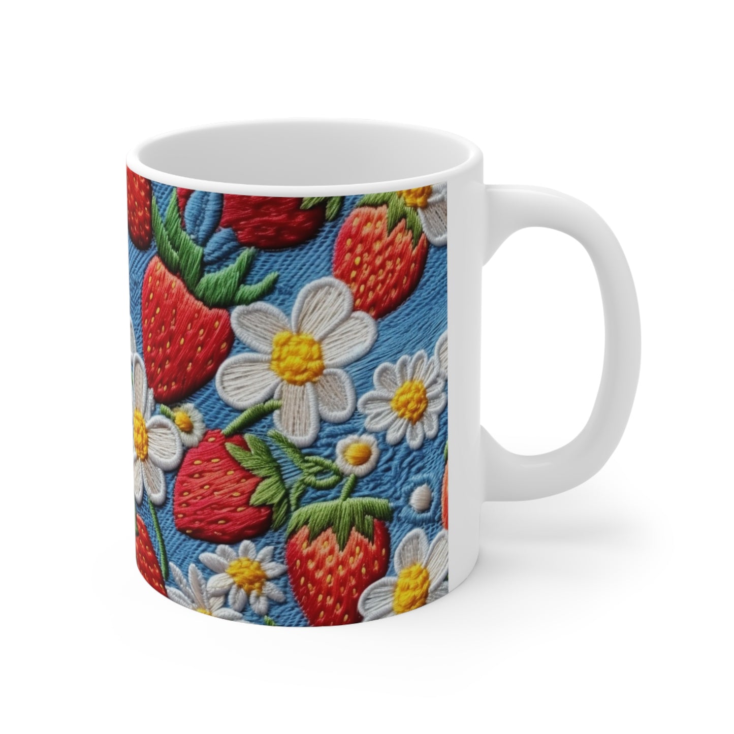 Orchard Berries: Juicy Sweetness from Nature's Garden - Fresh Strawberry Elegance - Ceramic Mug 11oz