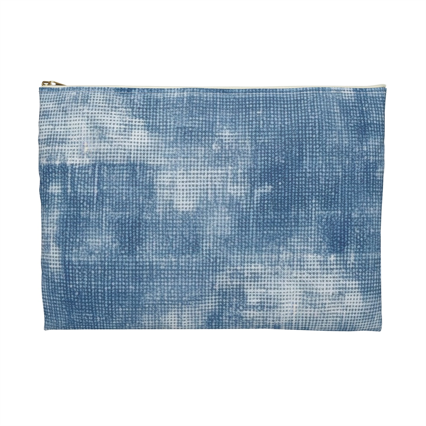 Faded Blue Washed-Out: Denim-Inspired, Style Fabric - Accessory Pouch