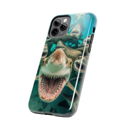 Laughing Lemon Sharks: Joyful Sea Jaws Ocean Deep - Tough Phone Cases