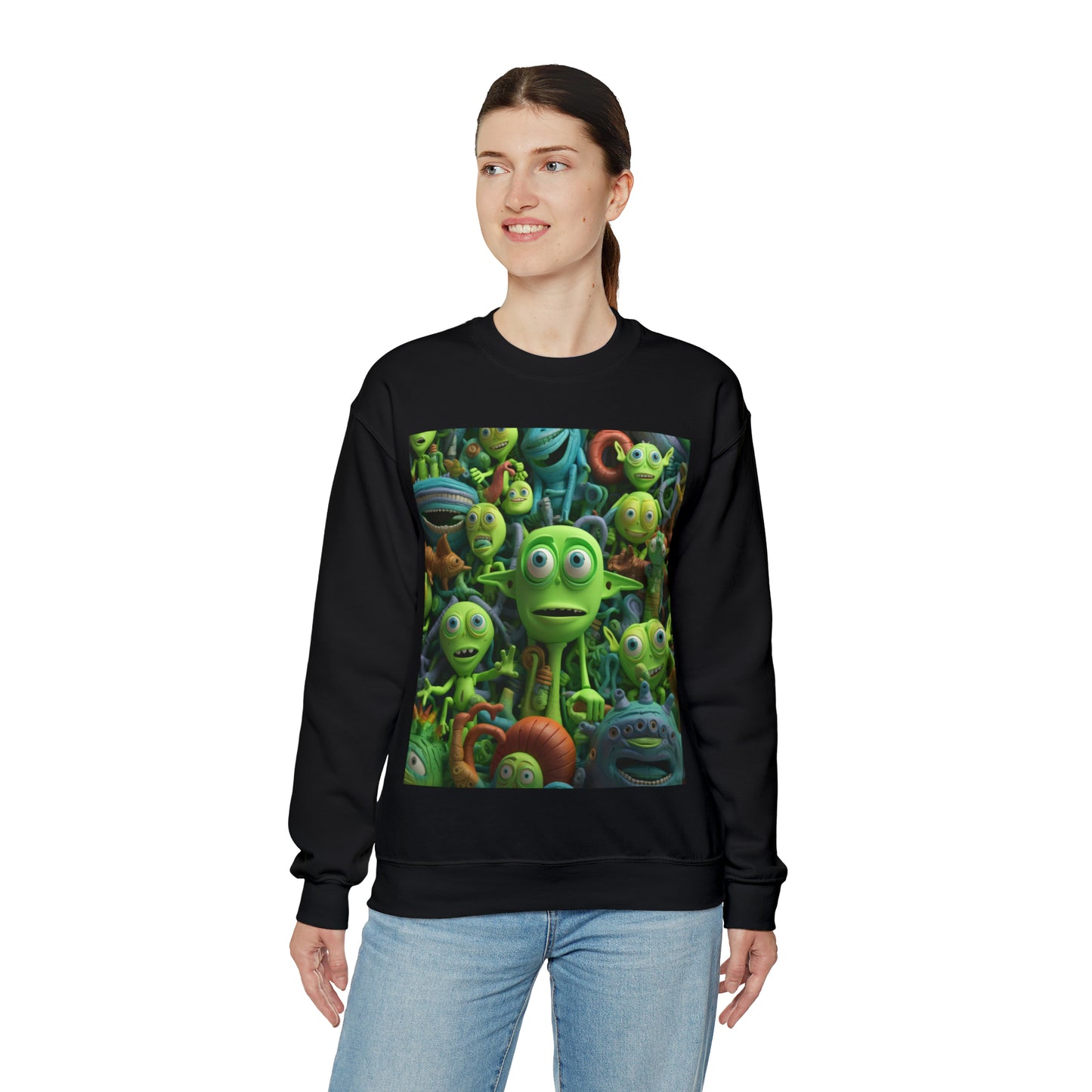 Toy Alien Story Space Character Galactic UFO Anime Cartoon - Unisex Heavy Blend™ Crewneck Sweatshirt