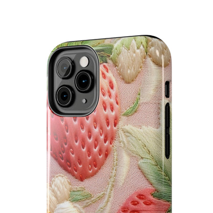 Red Berry Strawberries - Embroid Fruit - Healthy Crop Feast Food Design - Tough Phone Cases