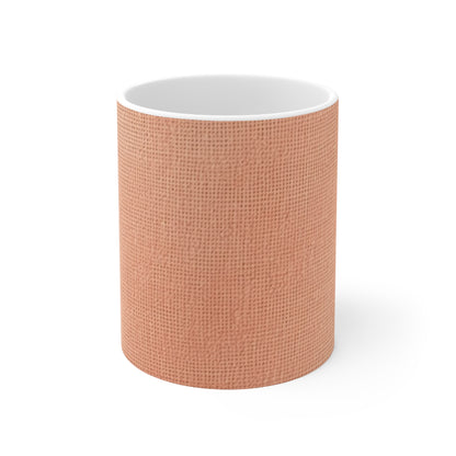 Soft Pink-Orange Peach: Denim-Inspired, Lush Fabric - Ceramic Mug 11oz