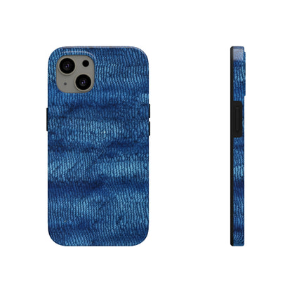 Blue Spectrum: Denim-Inspired Fabric Light to Dark - Tough Phone Cases