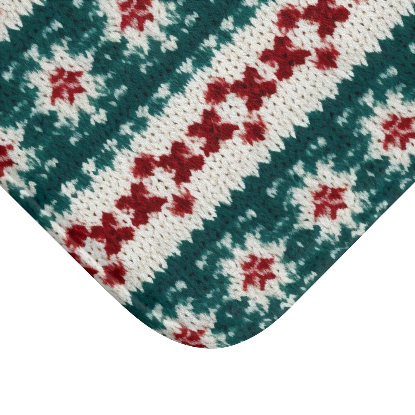 Christmas Knit Crochet Holiday, Festive Yuletide Pattern, Winter Season - Bath Mat