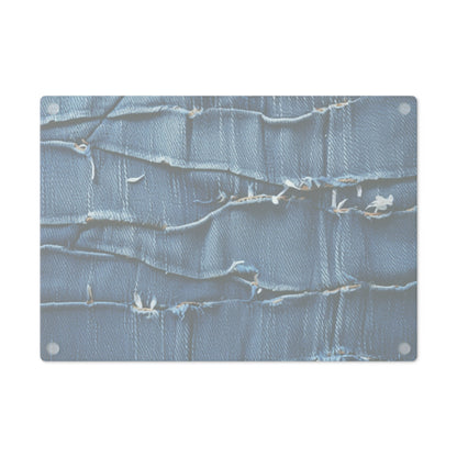 Midnight Blue Distressed Denim: Rugged, Torn & Stylish Design - Cutting Board