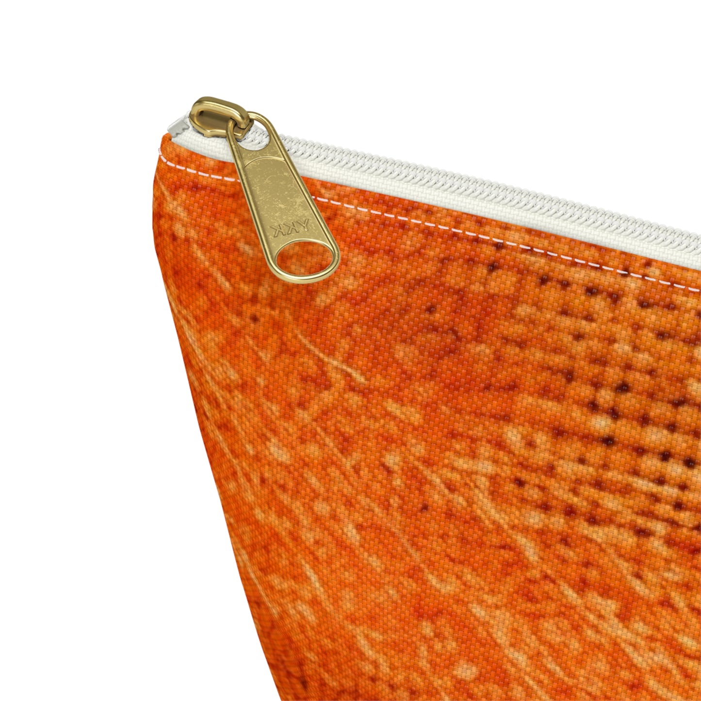 Naranja quemado/óxido: tela de color otoñal inspirada en la mezclilla - Bolsa para accesorios con parte inferior en forma de T 