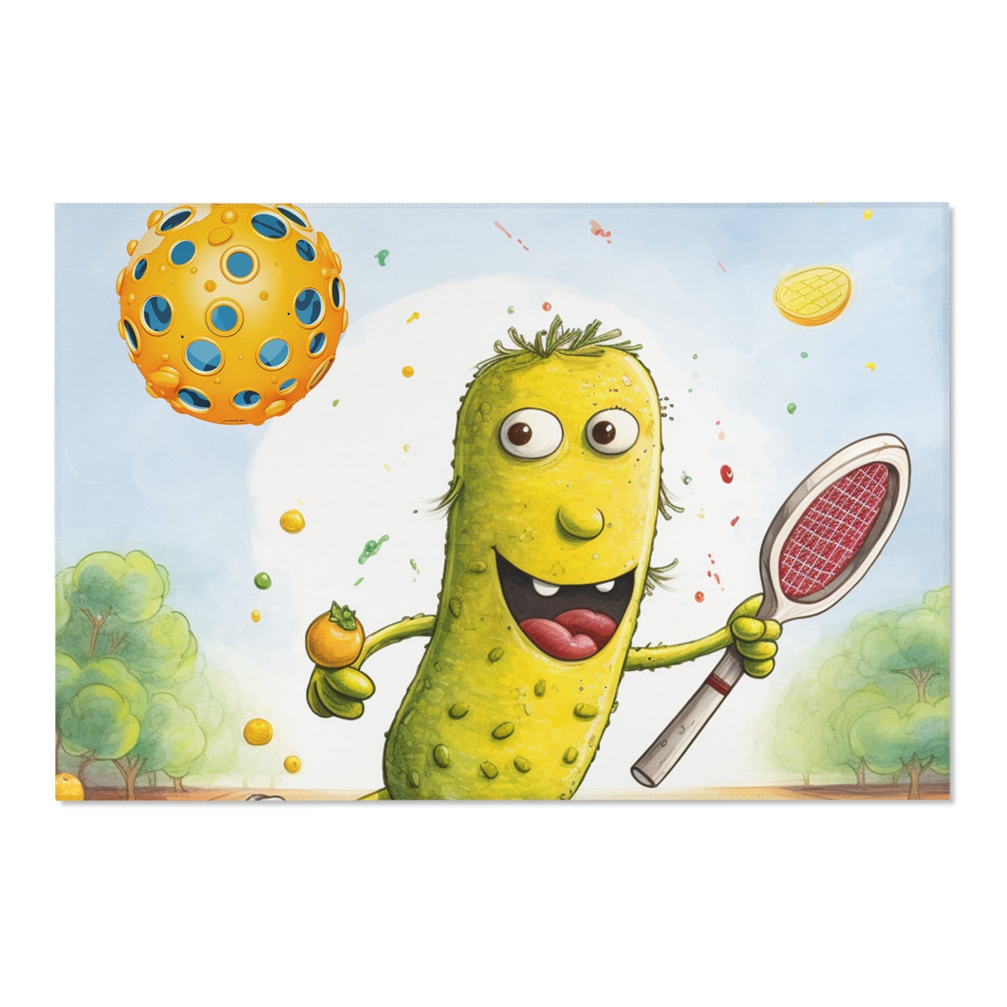 Pickleball Play: Pickle Sport Action Game, Fast Dink Ball - Area Rugs