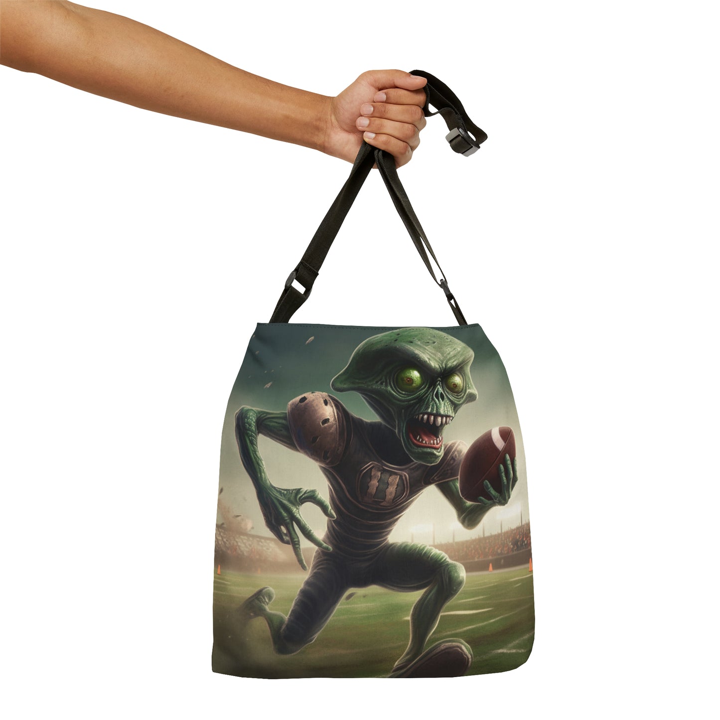 Alien Football Space Sport Game Stadium Athlete Galaxy Player - Adjustable Tote Bag (AOP)