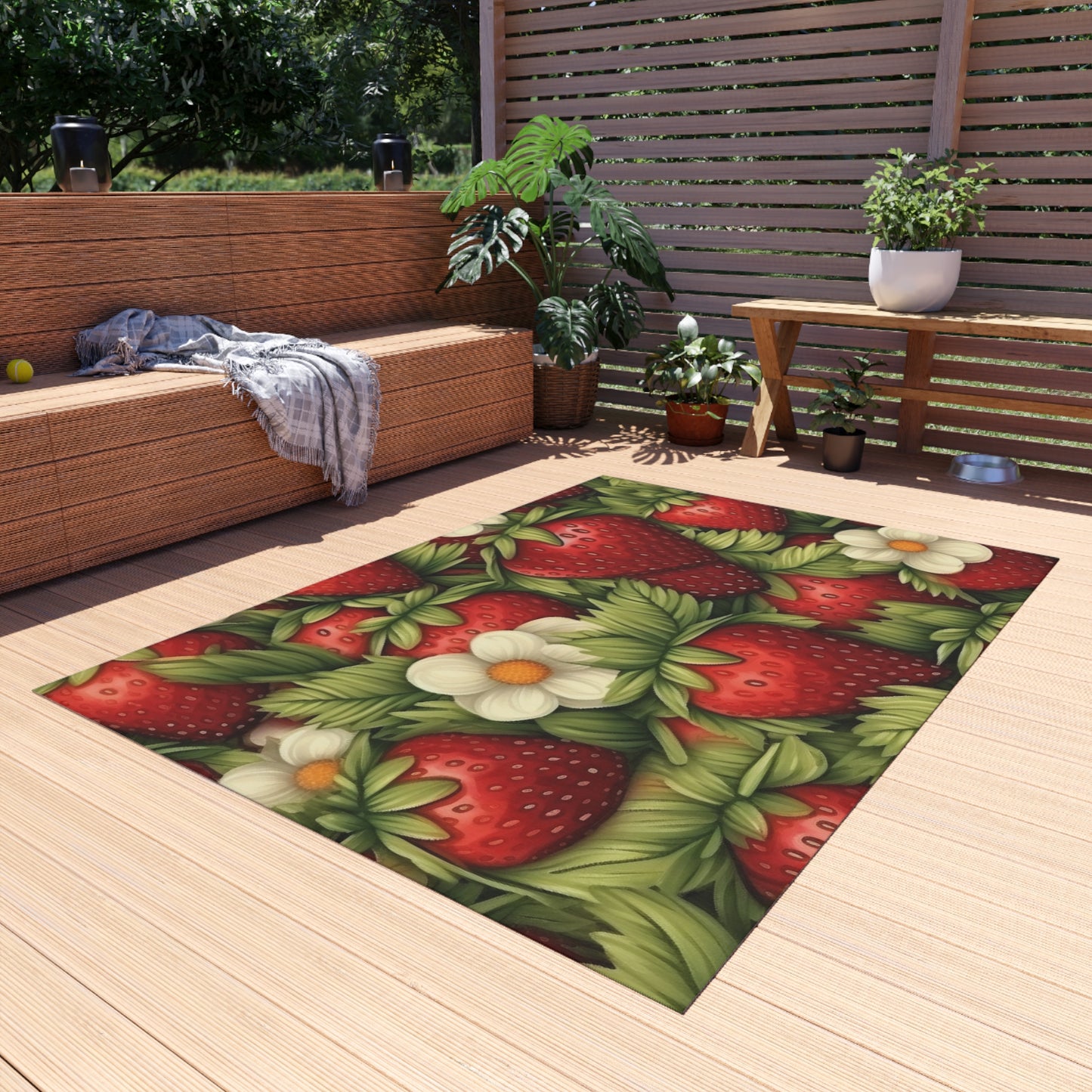 Strawberry Euphoria: The Ultimate Guide to Celebrating Life's Sweetest BerryOutdoor Rug