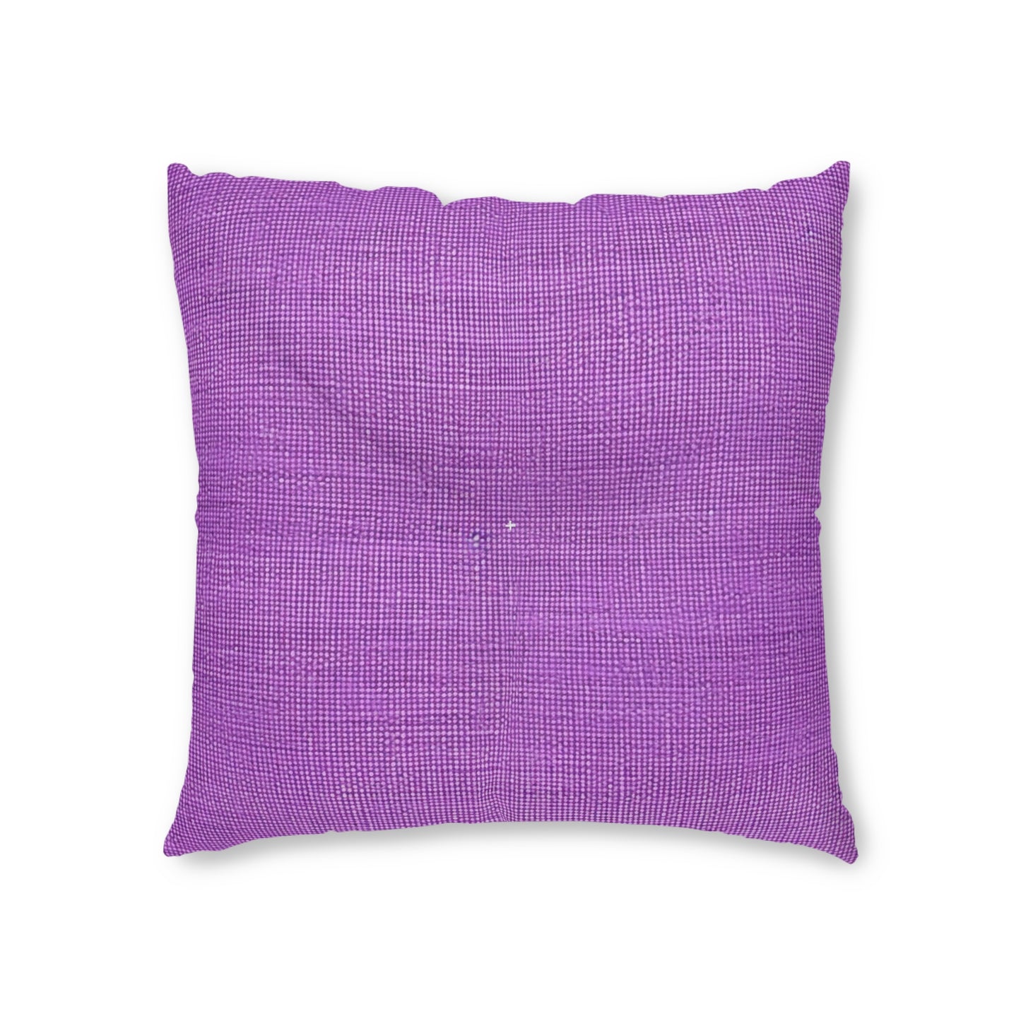 Hyper Iris Orchid Red: Denim-Inspired, Bold Style - Tufted Floor Pillow, Square