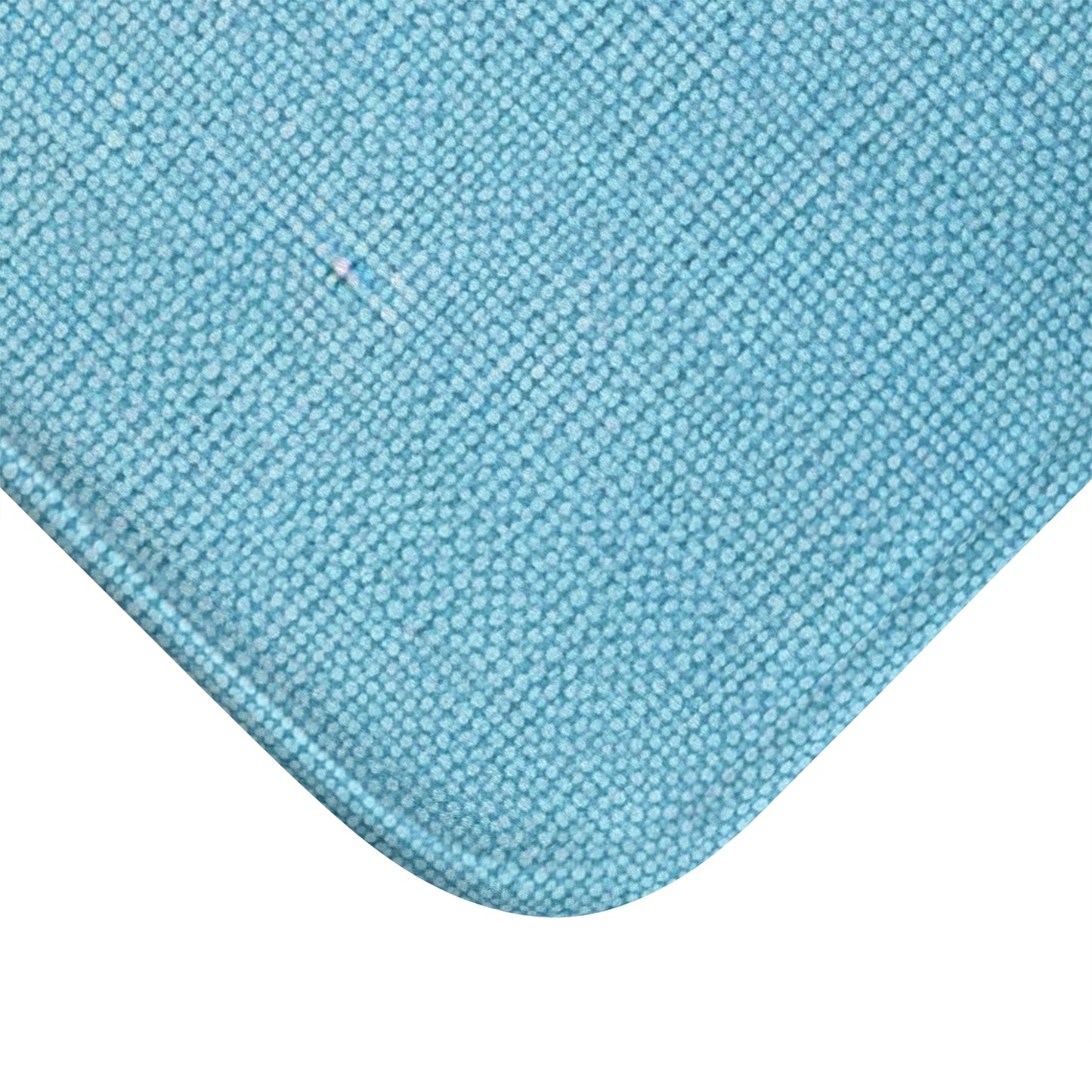 Bright Aqua Teal: Denim-Inspired Refreshing Blue Summer Fabric - Bath Mat