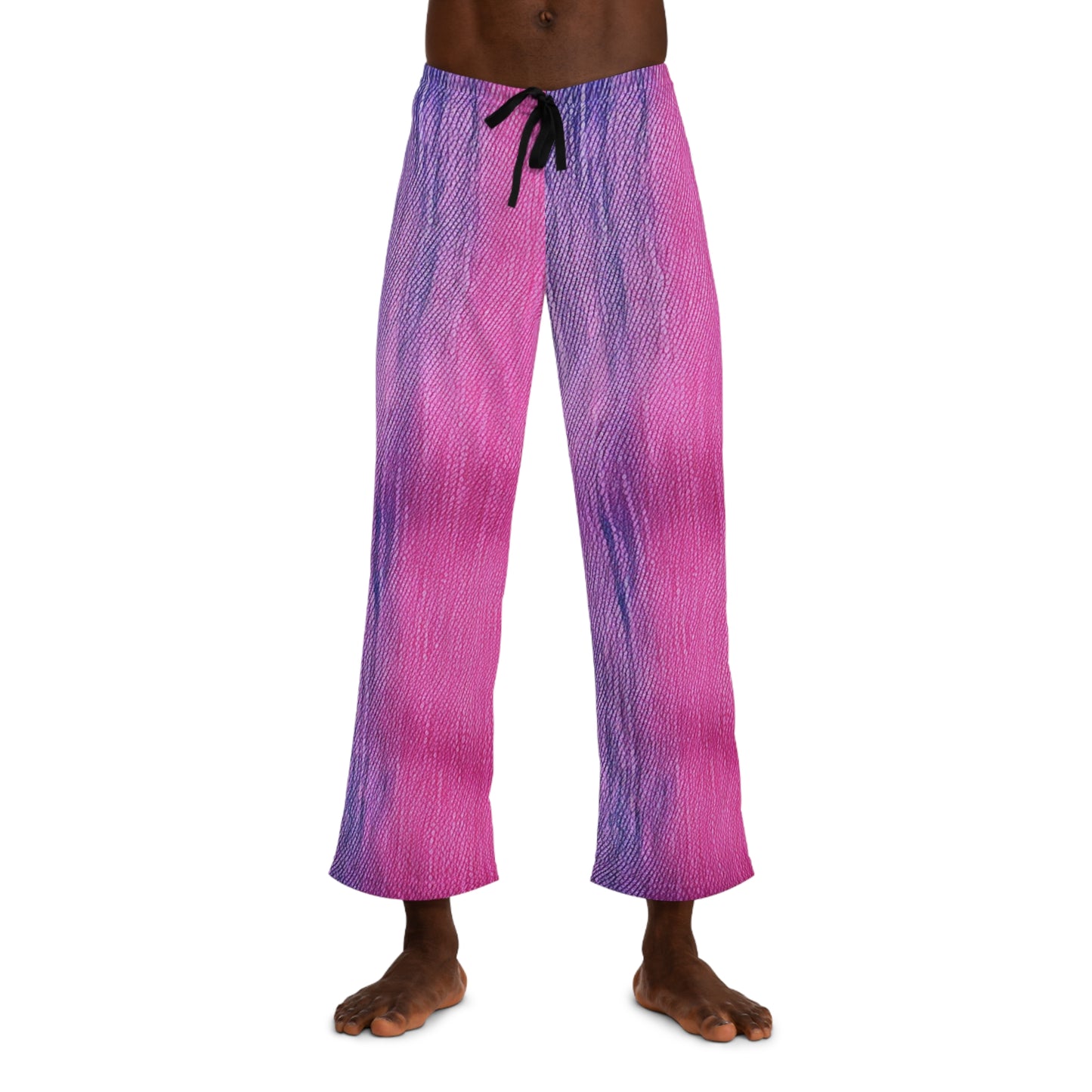 Dual Delight: Daydream de mezclilla mitad rosa y azul - Pantalones de pijama para hombre (AOP) 