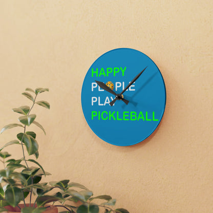 Happy People Play Pickleball - Acrylic Wall Clock