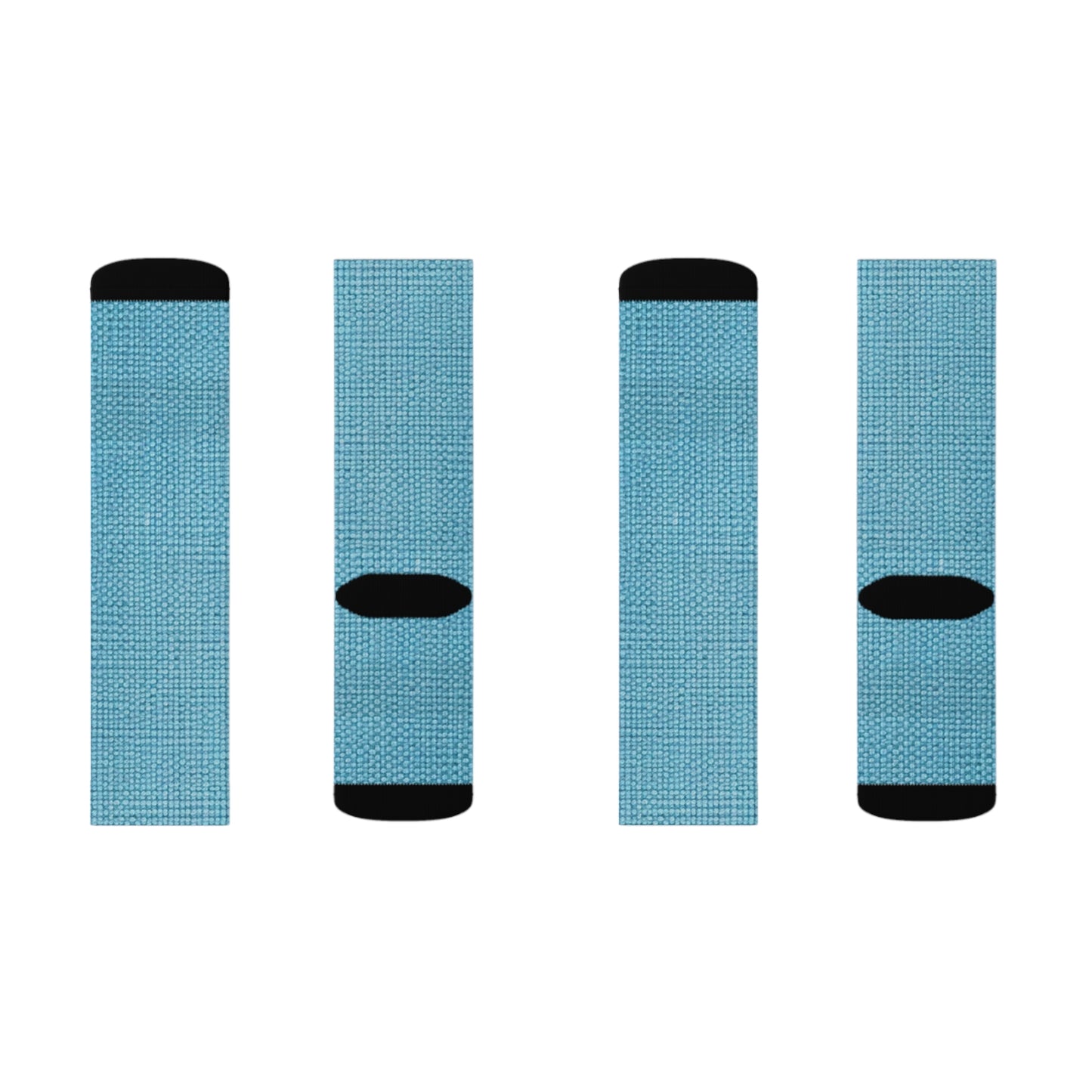 Bright Aqua Teal: Denim-Inspired Refreshing Blue Summer Fabric - Sublimation Socks