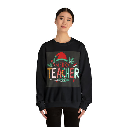 Merry Teacher Winter Holiday - Unisex Heavy Blend™ Crewneck Sweatshirt