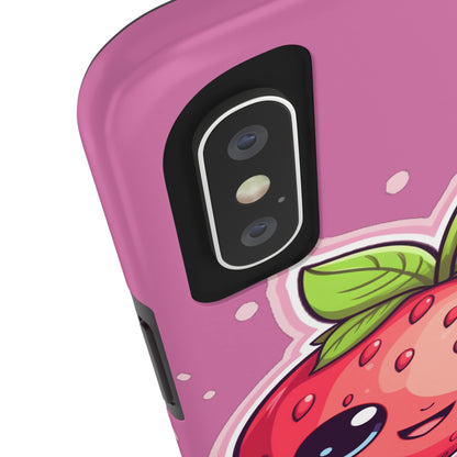 Kawaii Strawberry Adventure - Anime Classic Traditional Japanese Fruit - Otaku Artwork - Tough Phone Cases