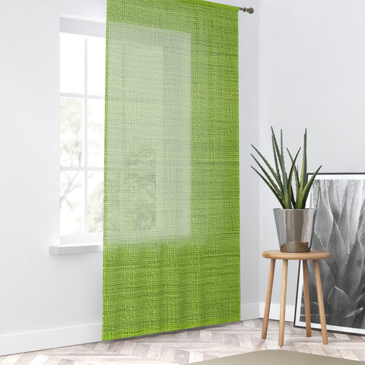 Lush Grass Neon Green: Denim-Inspired, Springtime Fabric Style - Window Curtain