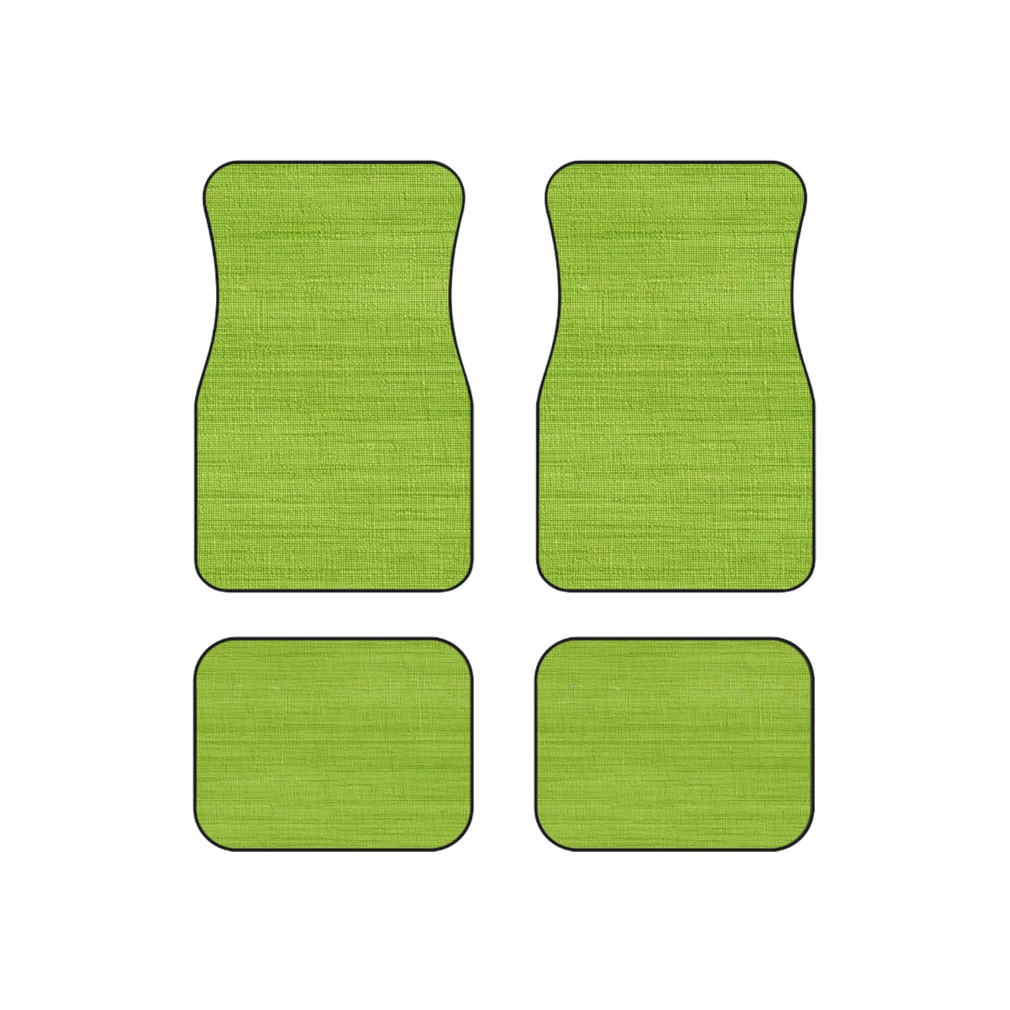 Lush Grass Neon Green: Denim-Inspired, Springtime Fabric Style - Car Mats (Set of 4)