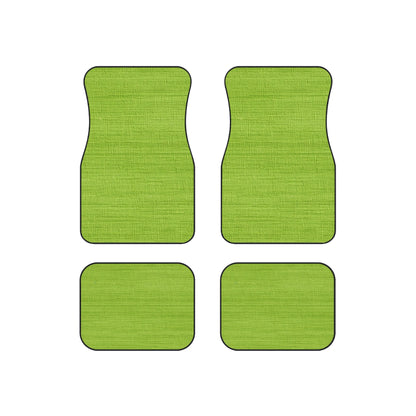 Lush Grass Neon Green: Denim-Inspired, Springtime Fabric Style - Car Mats (Set of 4)